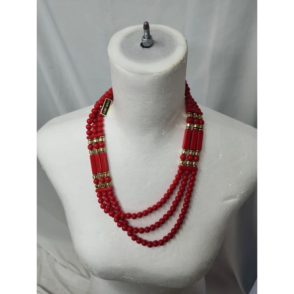 Genuine Lucite multi strand vintage necklace